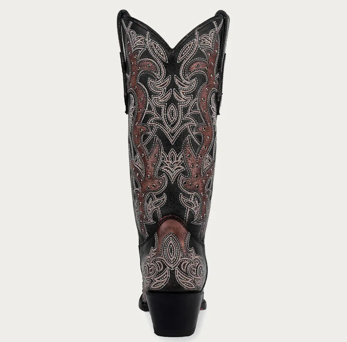 CORRAL WOMEN'S COPPER EMBROIDERY AND CRYSTALS SNIP TOE BLACK COWBOY BOOT Cuadra