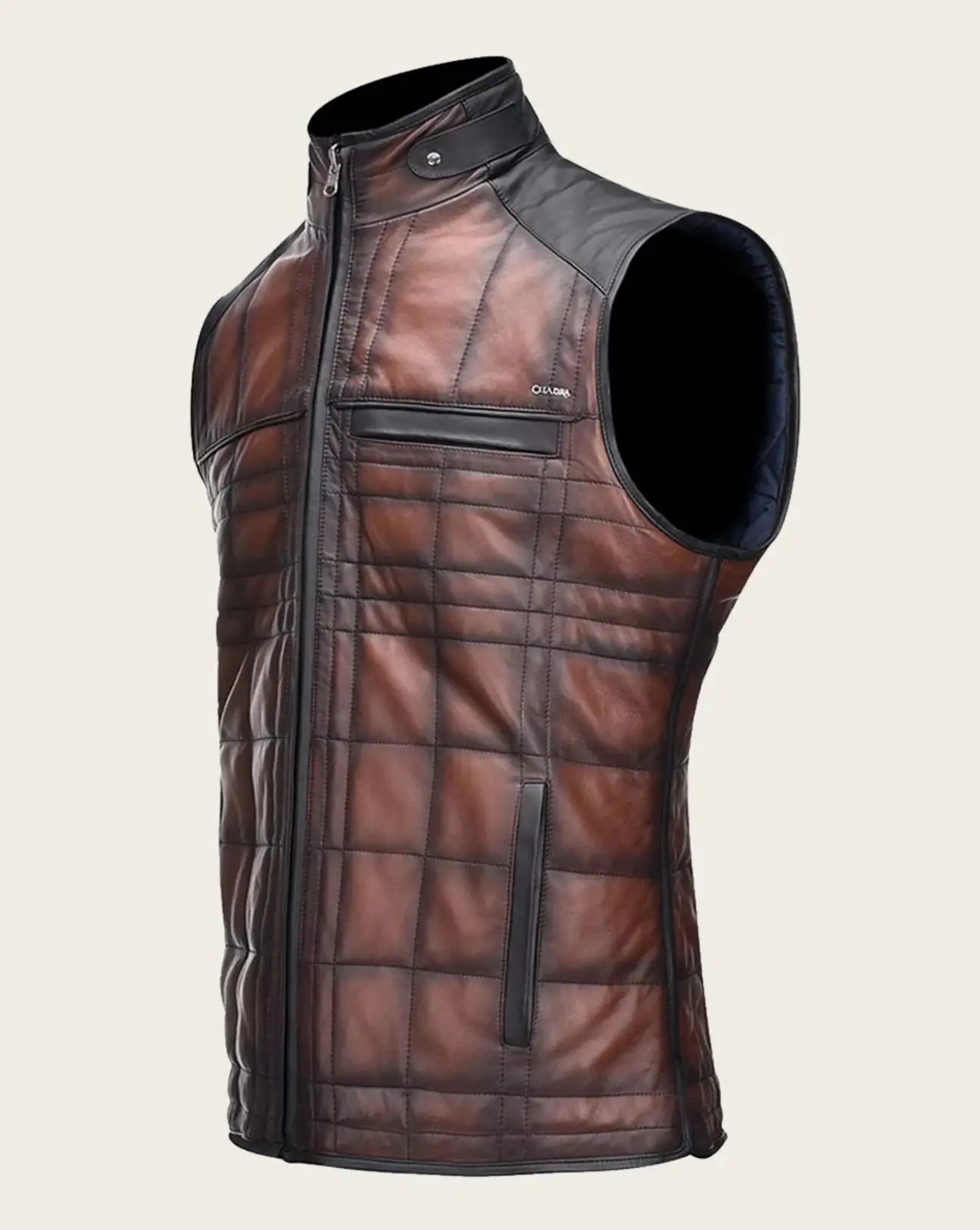 Cuadra Brown Embroidered Vest Cuadra