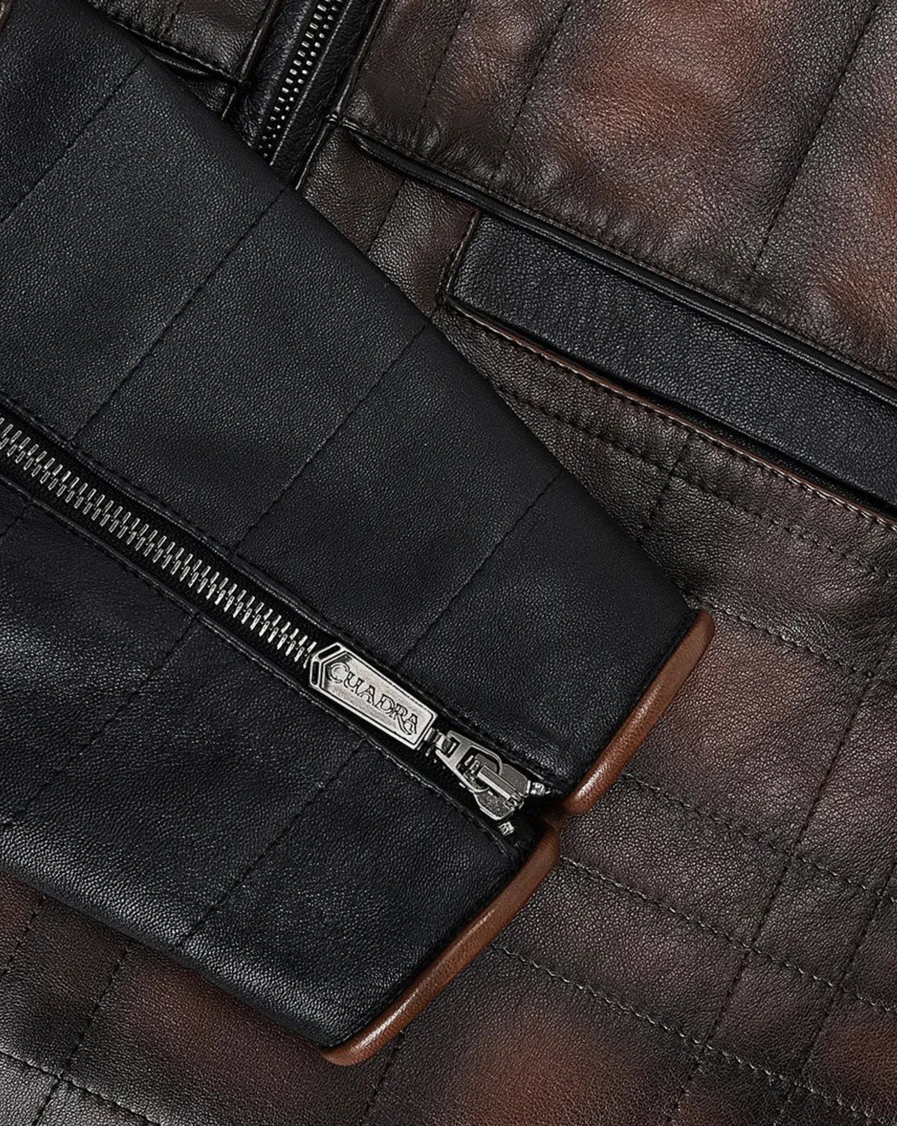 Cuadra Mens Brown Hand-Chaded Jacket Cuadra