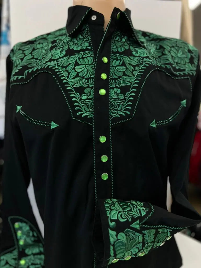 SCULLY MEN'S EMBROIDERED SCROLL LONG SLEEVE SNAP WESTERN SHIRT Scully