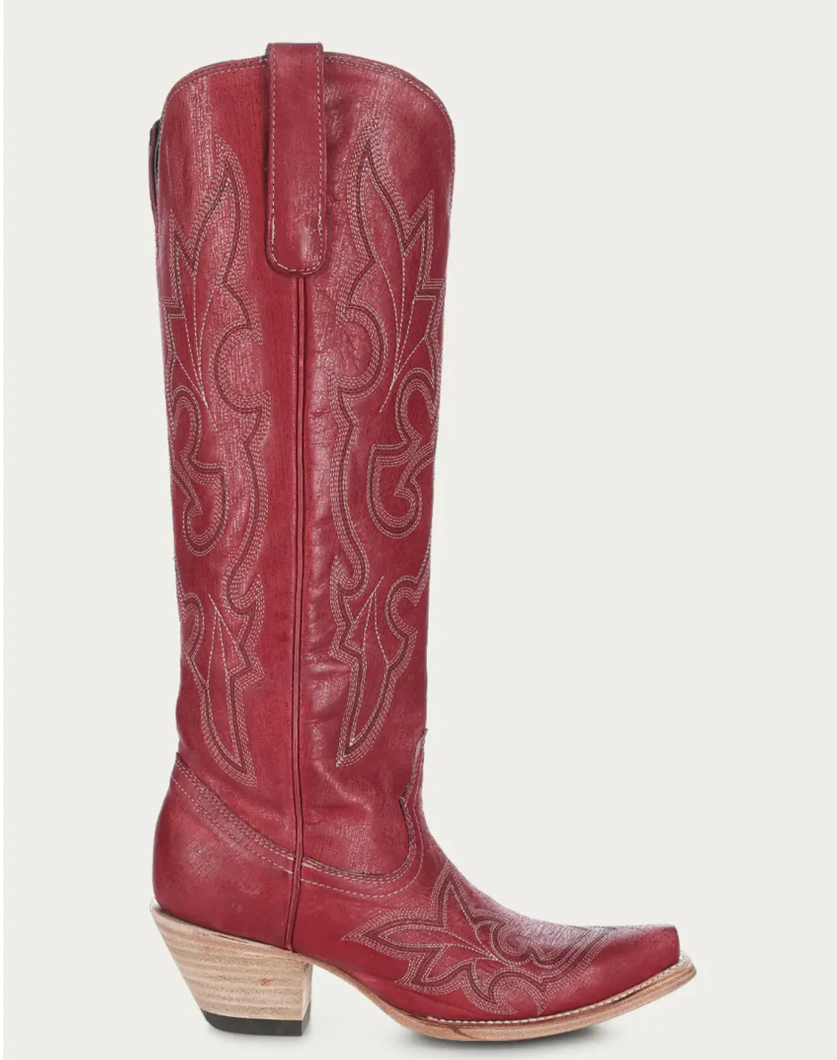 Corral Women's Embroidery Tall Top Snip Toe Cowgirl Boot, Red, 8 M Corral Women's Embroidery Tall Top Snip Toe Cowgirl Boot, Red, 8 M