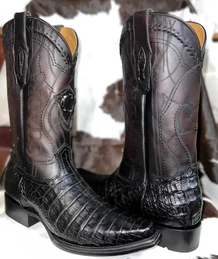 Cuadra Caiman Narrow Square Toe Black Sanchez Brothers Western Wear Aurora