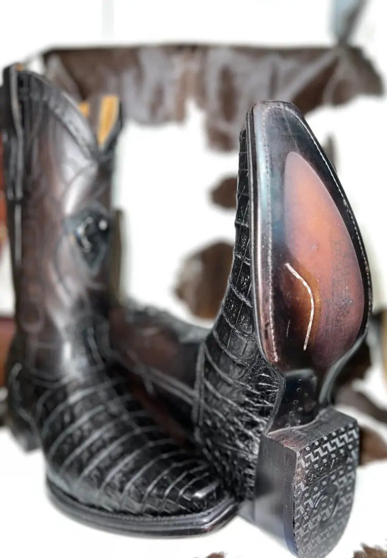Cuadra Caiman Narrow Square Toe Black Sanchez Brothers Western Wear Aurora