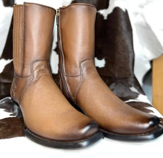 Cuadra Dress Boot Zipper Brown Boot Cuadra