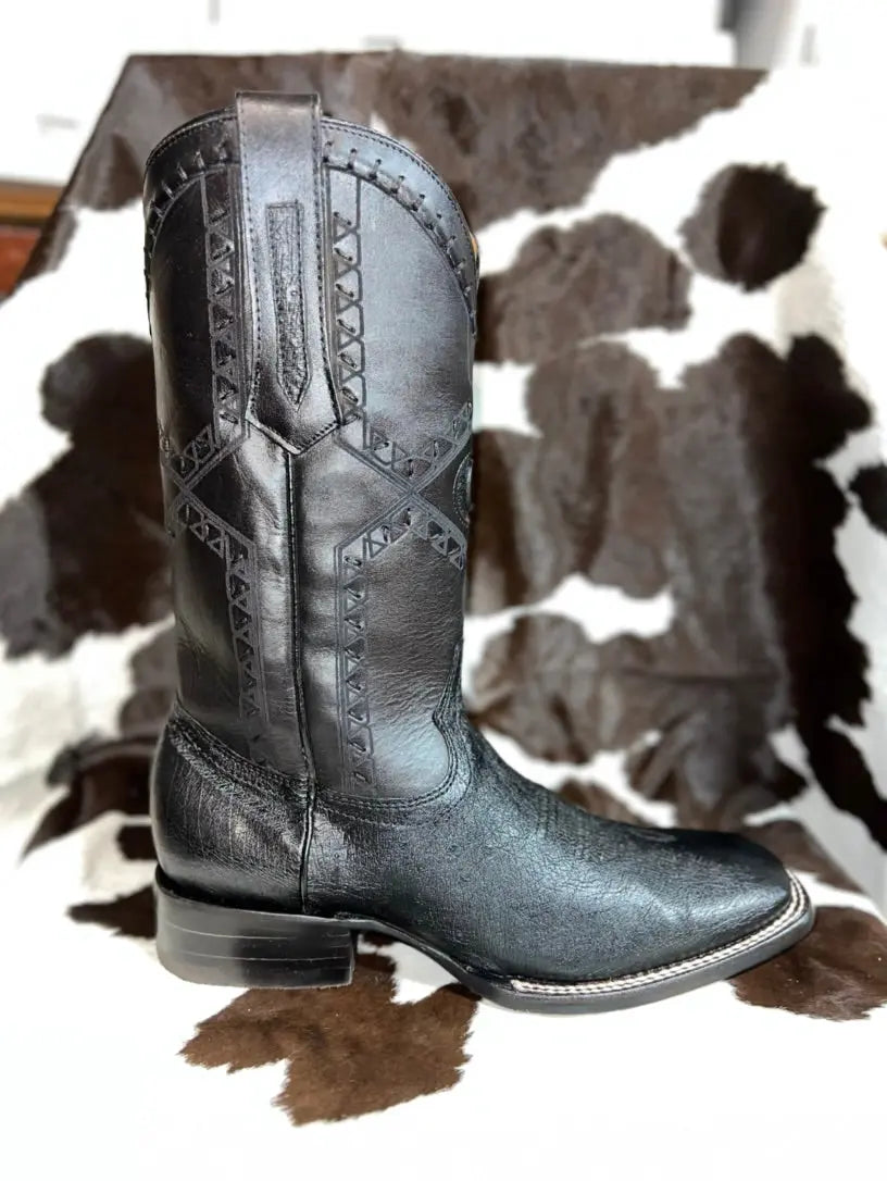 Cuadra Smooth Ostrich Wide Squar Toe Black Sanchez Brothers Western Wear Aurora
