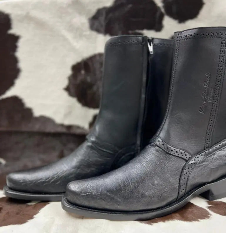 LOS ALTOS SMOOTH OSTRICH DRESS BOOT ZIPPER BLACK Los Altos