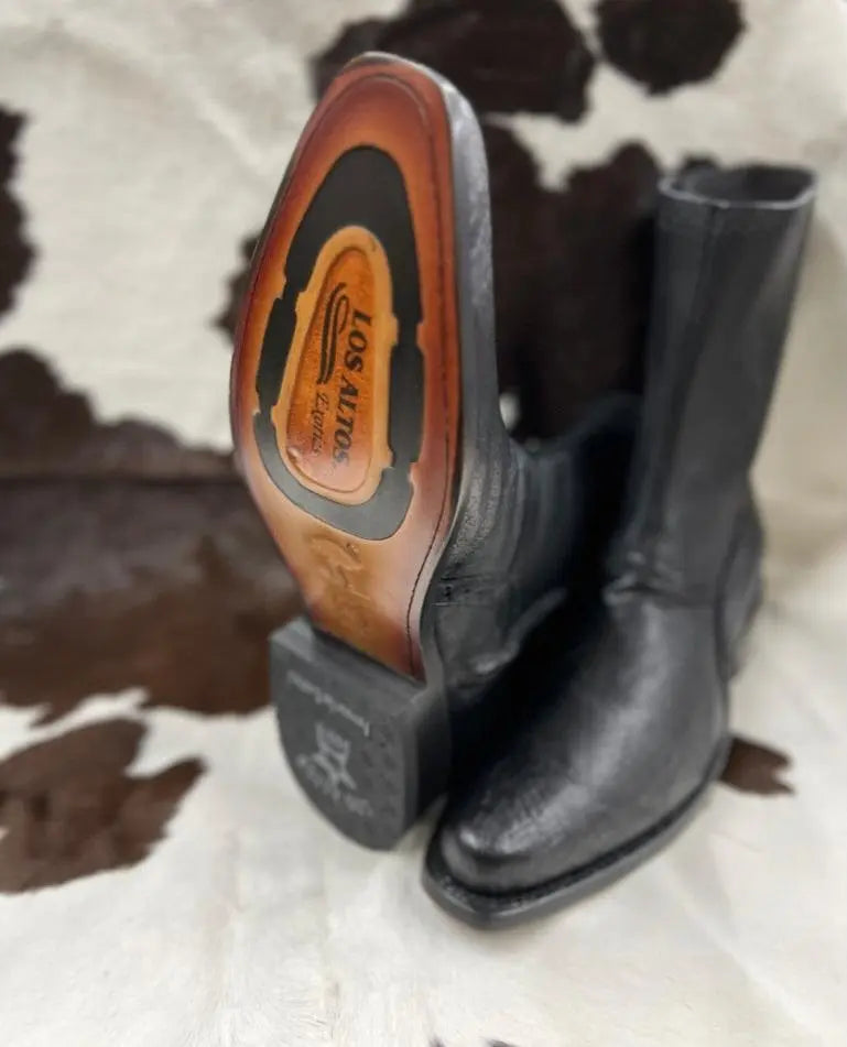 LOS ALTOS SMOOTH OSTRICH DRESS BOOT ZIPPER BLACK Los Altos