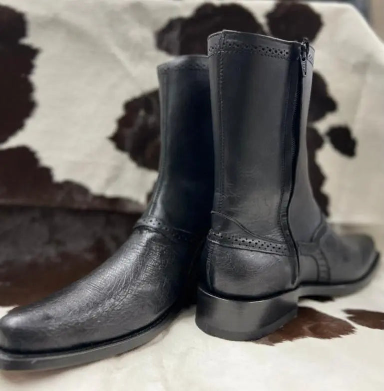 LOS ALTOS SMOOTH OSTRICH DRESS BOOT ZIPPER BLACK Los Altos