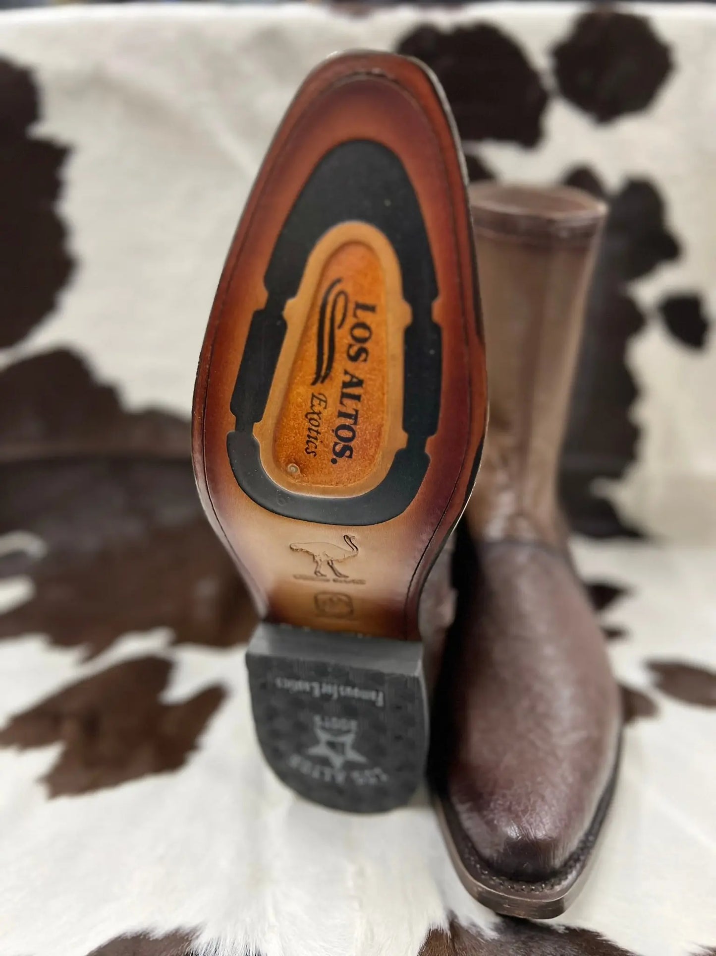 LOS ALTOS SMOOTH OSTRICH DRESS BOOT ZIPPER BROWN Los Altos