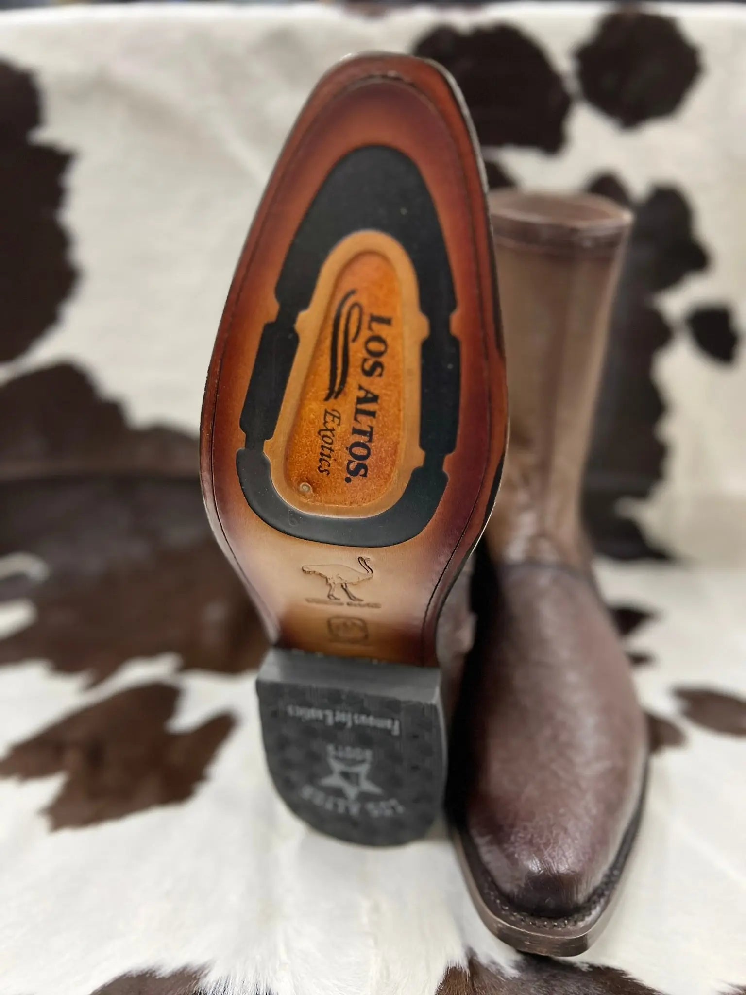 LOS ALTOS SMOOTH OSTRICH DRESS BOOT ZIPPER BROWN Los Altos