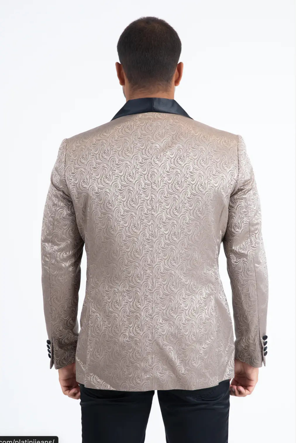 Men Patterned Khaki Double-Breasted Blazer & Vest Set Sanchez Brothers Western Wear Aurora