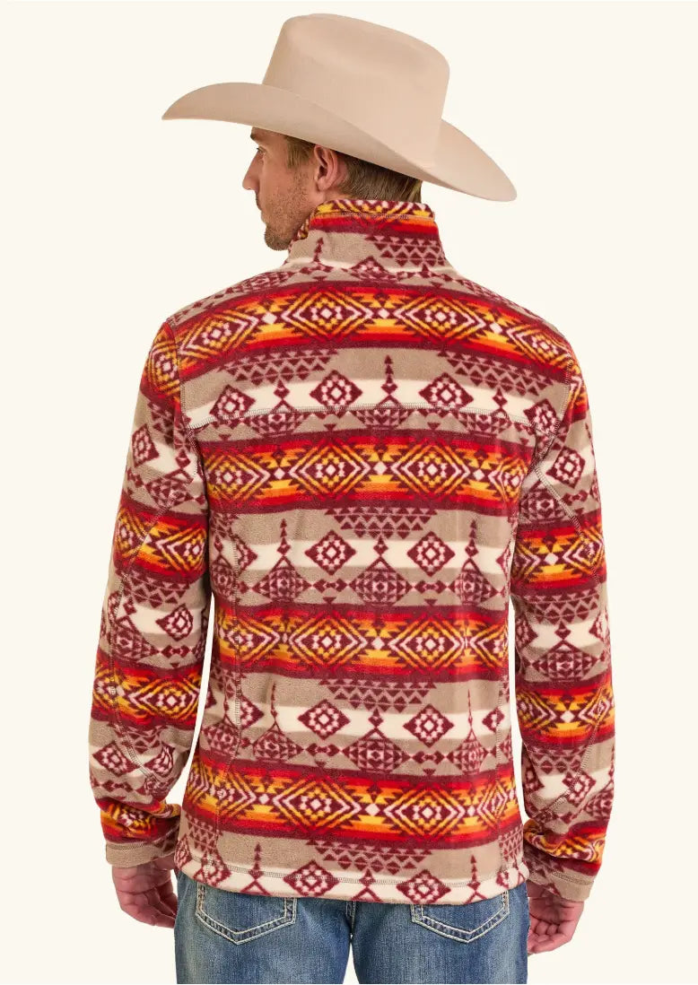 Panhandle Men's Fleece Aztec Print Pullover Sanchez Brothers Western Wear Aurora
