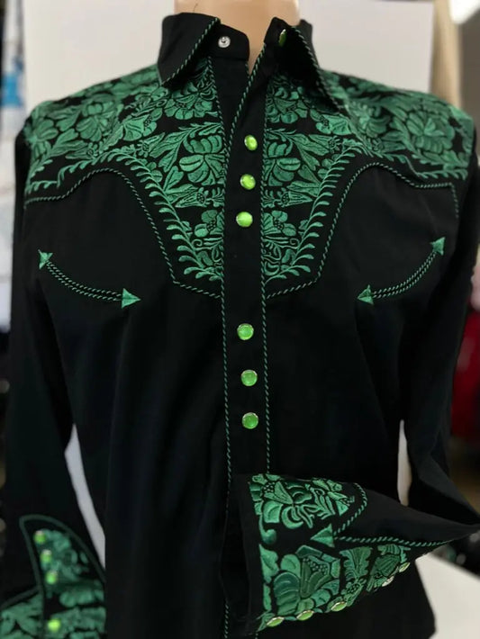 SCULLY MEN'S EMBROIDERED SCROLL LONG SLEEVE SNAP WESTERN SHIRT Scully