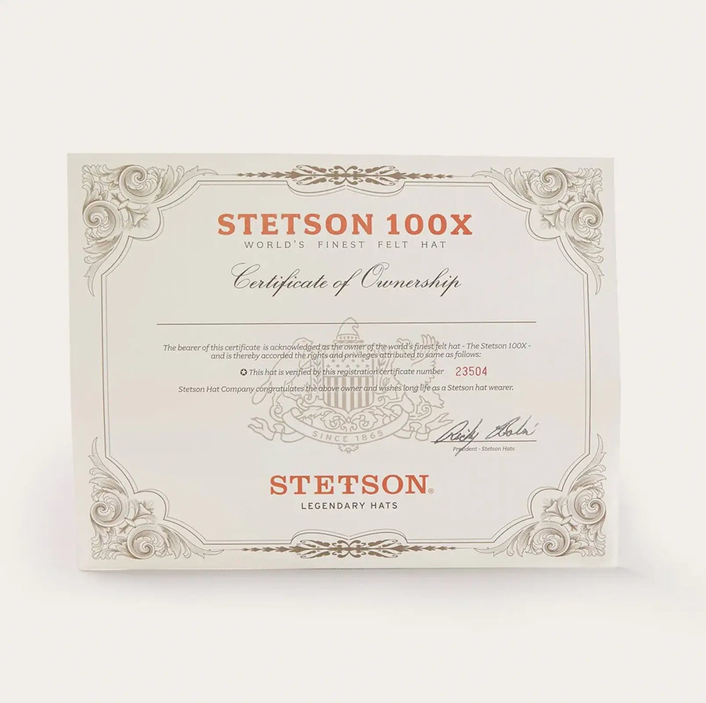 Stetson El Presidente 100X Stetson